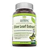 Herbal Secrets Olive Leaf Extract 500 Mg 120 Vegetarian Capsules- Promotes Cardiovascular Health* Supports immune Function & healthy aging*