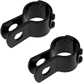 Highway Footpegs Clamps 1.25 inch Crash Bar Footpeg Bracket, Black | Universal Engine Guard Foot Pegs Mount Fit for Harley Touring Softail Dyna Sportster Indian and Orther Brands