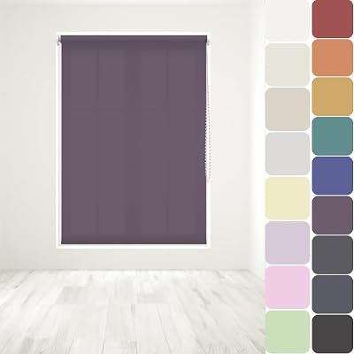 Caecus Straight Edge Dim-Out Roller Blind 60cm x 160cm Aubergine Easy Fit