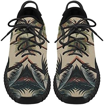 D-Story Retro Palm Tree Grus Men's Energy Bounce Breatheable Woven Running Shoes