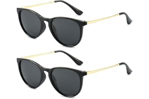 JOVAKIT Kids Polarized Sunglasses for Boys Girls, Classic Round Metal Frame 100% UV Protection for Children Age 2-9