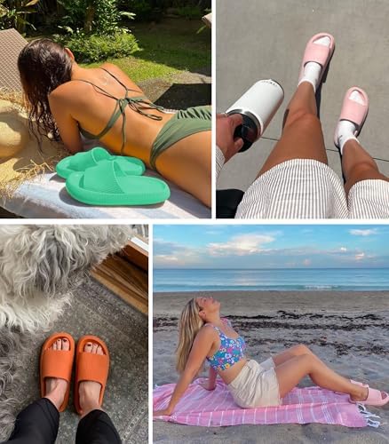 Ciabatte Donna Estive Nuvola Pantofole Uomo Doccia Sandali Comode Piscina Spiaggia Antisudore Slide Antiscivolo Scarpe da casa Interni ed Esterni,Grigio 40/41 EU