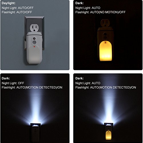 DEWENWILS Rechargeable LED Emergency Flashlight, Plug in Motion Sensor