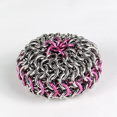 Dragon Droppings Chain Mail Metal Footbags-Silver and Pink