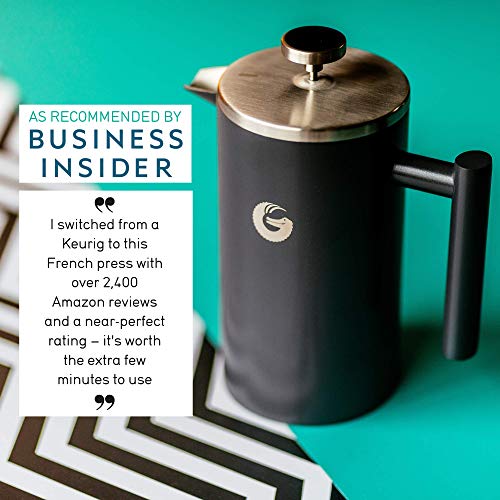 Coffee Gator French Press Coffee Maker Thermal Insulated Brewer Plus Travel Jar Large