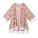 Jevole Womens Loose Chiffon Blouse Tops Floral Print Kimono Cardigan(X-Large)