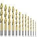 Twist Drill Bit Set(12PCS), Werkzeug Titanium Drill Bit Set General Purpose High-Speed Steel, Metal Drill Bits Set for Wood, Plastic, Metal, Aluminum Alloy etc (1/8