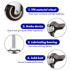 GBL Heavy Duty Swivel Casters with 4 Brakes + Bolts