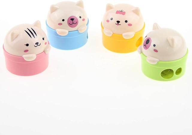 Amazon Szjhxin 鉛筆削り 鉛筆削り 手動 かわいい色 手持ち鉛筆削り 2穴 子供用 鉛筆削り 文房具 オフィス用品