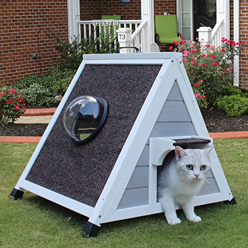 Deblue Stray Outdoor Cat House, Feral Cat Shelter Weatherproof with