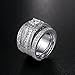 Hiyong Princess Cut Wedding Rings Set - Square Cluster CZ Enhancer Guard 3pcs Halo Bridal Bands Size 6-9 (11)
