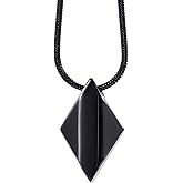 vicima Tungsten Steel Geometric Pendant Necklace for Men Tungsten Rhombus Pendant 24 Inch Snake Chain