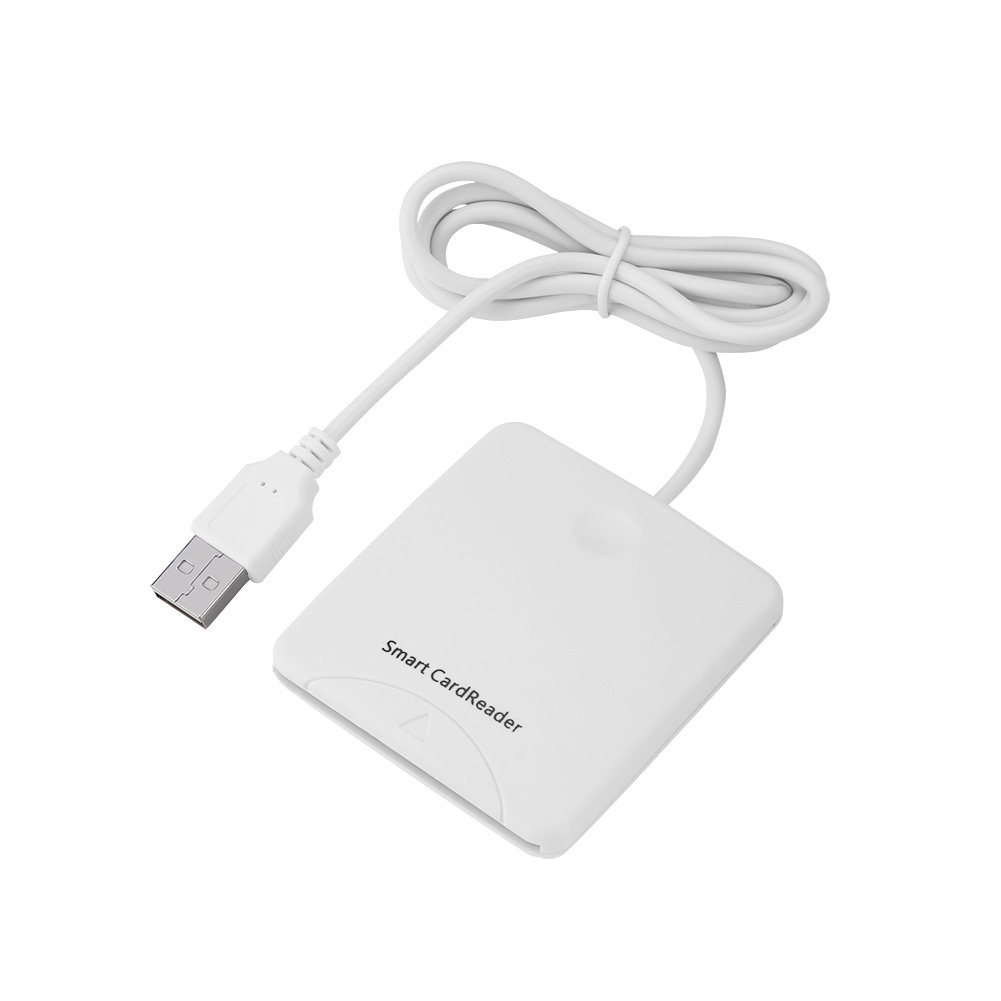 Tosuny Portable USB2.0 Full Speed EMV Smart Chip Card Reader Writer, High Performance Smart Chip Reader IC Mobile Bank Credit Card Reader, White