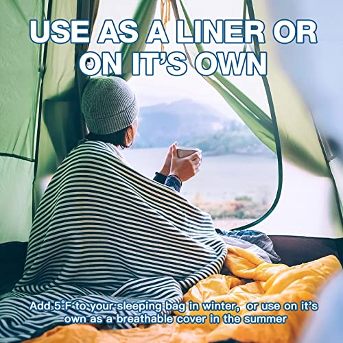 JAICOM c Sleeping Bag, Ultralight and Compact Travel Sheet, 220 x 90 cm, Cotton Sheet Sack, Ideal for Camping, Hiking, Hostel and Business Travel
