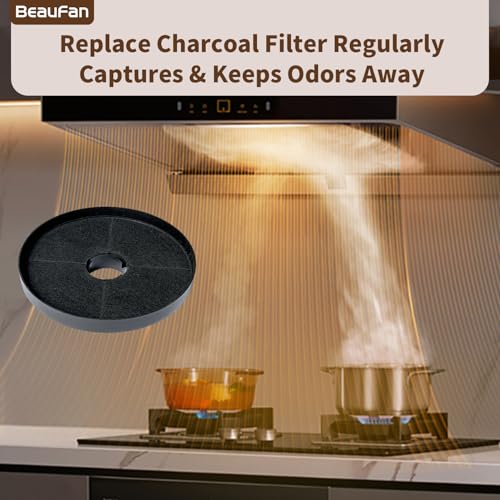 Beaufan CBCF002 Activated Carbon Filter Compatible with CIARRA CBCS6201, CBCB6201, CBCB6736C, CBCS6906D, CBCB6906D, CBCS9201, CBCB9201 (Pack of 4)