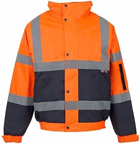 Kapton Hi Viz Hi Vis High Visibility Jacket Hoodie Hooded Sweat Shirt Fleece Top Jogger