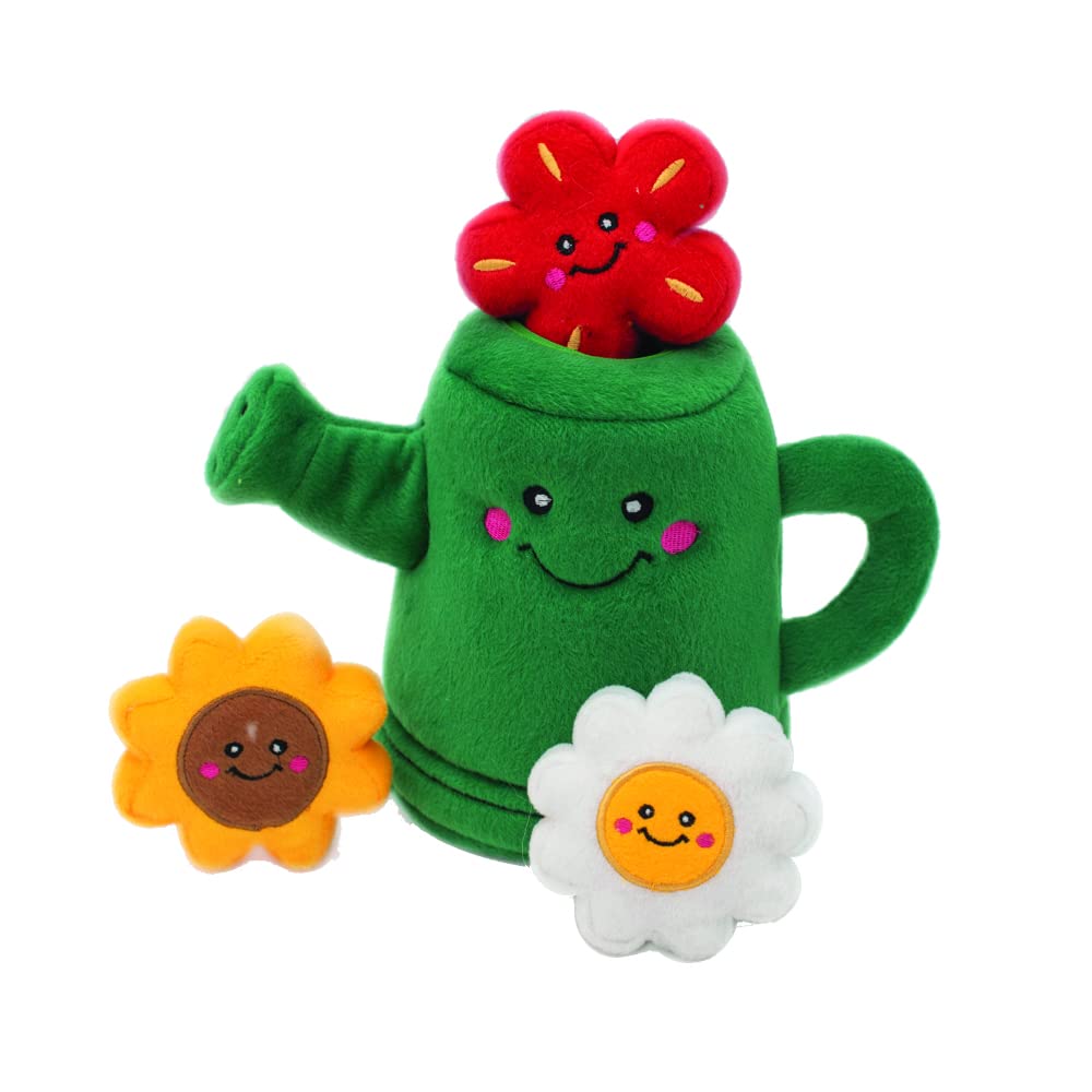 ZippyPaws Zippy Burrow Interactive Dog Toys - Hide and Seek Dog Toys and Puppy Toys, Colorful Squeaky Dog Toys and Plush Dog Puzzles, Watering Can