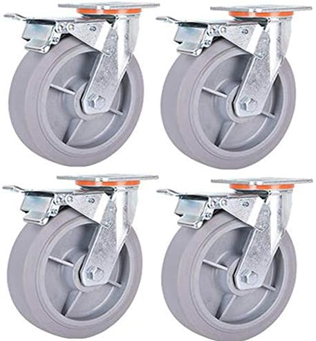 家具用キャスター 4パックヘビーデューティーダブルベアリングラバーブレーキホイールトロリーに使用ミュート