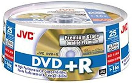 JVC Premium Grade DVD+R 25 Spindle Pack 1-16x Gold Disc