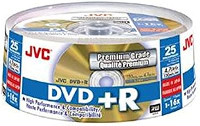 JVC Premium Grade DVD+R 25 Spindle Pack 1-16x Gold Disc