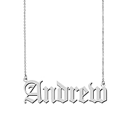 Best Old English Andrew Name Necklace Gothic