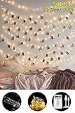 KASHIO Photo Clip String Lights, 50LED String Lights with Clips 8 Modes 16.4ft Waterproof, USB＆Battery Powered String Lights, Fairy Lights for Christmas Bedroom Wedding Party Birthday