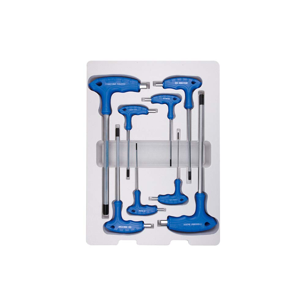 KING TONY 22208MR L- Type Alloy Steel Wrench Set, Hex Head, H2 - H10 Size, 8 Piece
