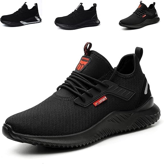 Hanani Steel Toe Caps Shoes Lightweight Boots Women Men Work Industrial Black