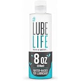 LUBELIFE Water Based Lube &ndash; Toy-Safe Personal Lubricant for Men, Women &amp; Couples, Travel Size, Non-Staining, Easy Clean-Up, 8 Fl Oz