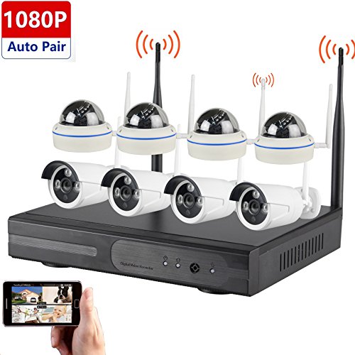 Solo 8 Channel NVR 1080P High Definition Wireless WiFi Smart HD IP Outdoor Indoor Home Video Security Camera System Wireless Distance up to 1,200 Feet Pre-Installed 3TB Hard Drive