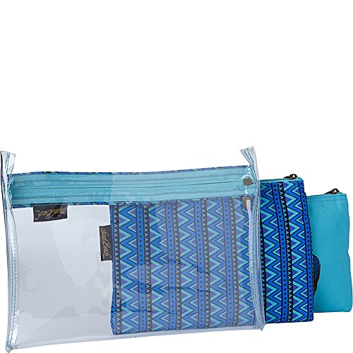 Laurel Burch Indigo Mares Set of 3 Cosmetic Bags (Indigo Mares)