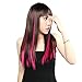 Neitsi® 10pcs 18inch Colored Highlight Synthetic Clip on in Hair Extensions #F09 Rose
