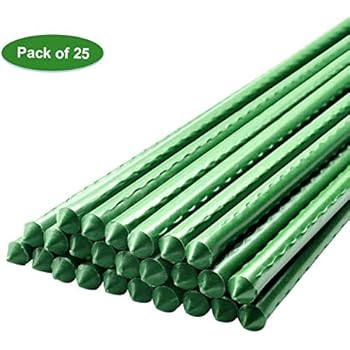 Dee duoduo Garden Stakes 36 Inches Steel Plant Stakes for Plant Climbing Tomatoes Supporting, Pack of 25
