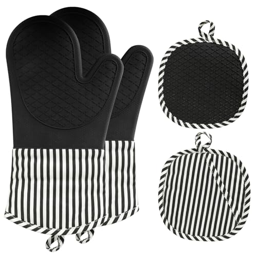 AiQInu Silicone Oven Glove, Resistant 230° C, Heat Resistant for Cooking and Grilling