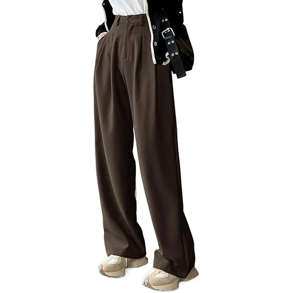 EsEiCo Womens Wide Leg Fold Pleated Slant Pocket Pants Zipper