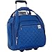 DELSEY PARIS Quilted Rolling Tote Bag Under-Seater with 2 Wheels, Teal, One Size