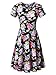 HUHOT A Line Dress, Womans Short Sleeve Peasant Modest Summer Floral Dresses(Flower-8,Medium)