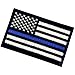 Tactical Embroidered Thin Blue Line USA Flag Fastener Hook & Loop Patch
