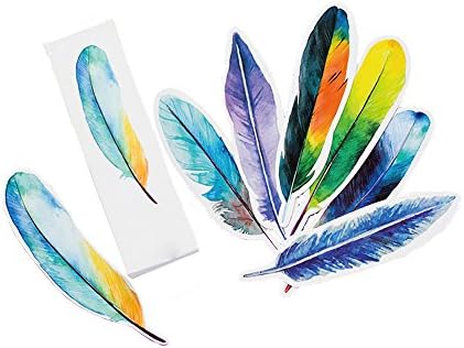 30 Pcs Bookmarks Set Feather Shaped