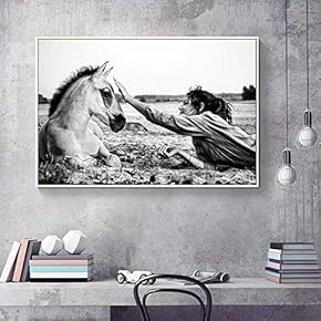 Floating Framed Canvas Wall Art for Living Room, Bedroom Black and White Wild Animal Canvas Prints for Home Decoration Ready to Hang - 16x24 inches