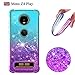 Dzxouui for Moto Z4 Case,Moto Z4 Force case,Motorola Z4 Play Case,TPU Protective Cover for Girls and Women Glitter Bling Sparkle Cute Phone Case for Motorola Moto Z4/Z4 Force/Z4 Play(Teal-Purple)