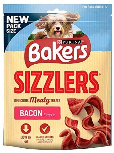 2 x Sizzlers Bacon Flavour Meaty Treats 90g (Box of 6)