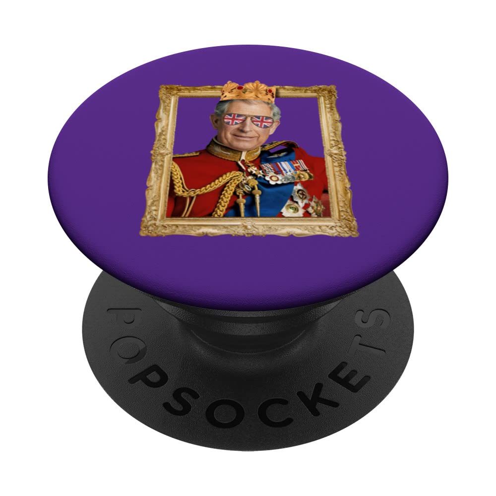 King Charles Union Jack Sunglasses Prince Coronation Meme PopSockets Swappable PopGrip