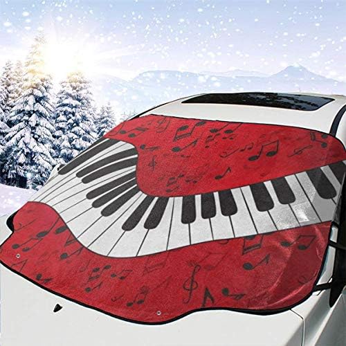 yiwushixiangledianzishangwuyouxiangongsi Car Windshield SunshadeAbstract Piano Music NoteSun Visor, Windshield Sun Visor, UV-cut Windshield Sunshade (147 x 118 cm)
