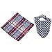 Pet Dog Bandana Scarf Pack - Triangle Bibs Reversible Plaid Printing Kerchief 2 Pcs/Set Accessories for Small to Large Dogs Cats Pet