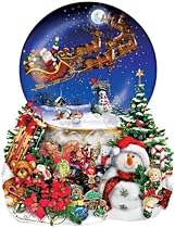 SunsOut Christmas Snow Globe Shaped Puzzle 1000 Pieces by SunsOut