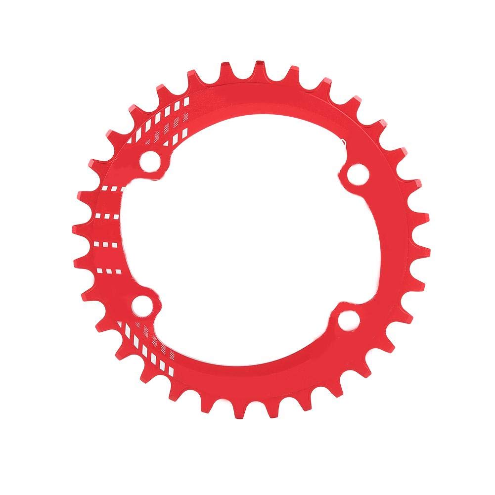 Dioche Chainring Road, Single Speed Chain Ring BCD 96MM Narrow Wide Chainring Single Chain Ring 32T 34T 36T 38T (Red 32T)