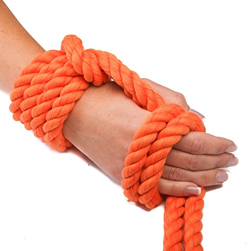 image for Natural Twisted Cotton Rope by FMS Ravenox | (Orange)(1/2 Inch x 25 Fe