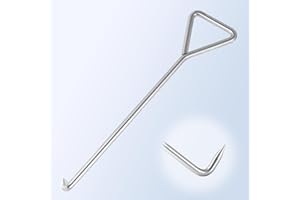 Criez Heavy Duty Manhole Hook Tool 20-Inch, Stainless Steel with 3/8-inch Thick Shank - Industrial Grade, High Strength & Non-Bend Design for Sewer Covers, Storm Drain & Septic Tank Lids