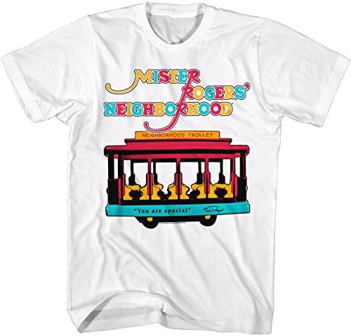Mister Rogers - Mens Trolley T-Shirt, Size: Medium, Color: White